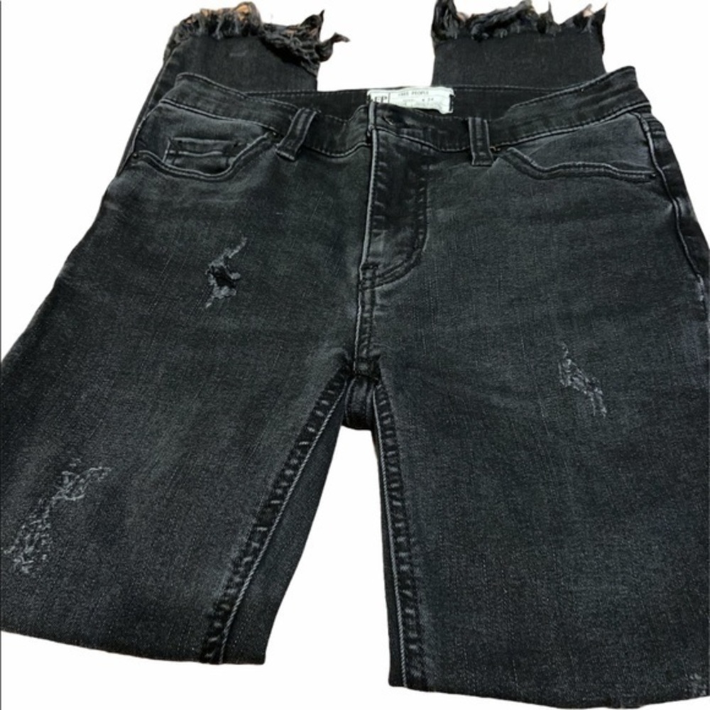 Free people distressed jeans size 24 raw hem